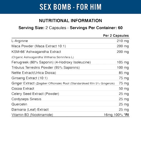 Applied Nutrition - Sex Bomb - For him, 120 caps - Image 2